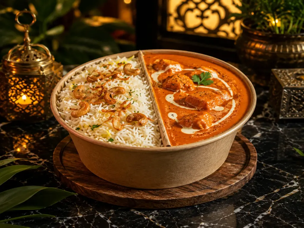 دجاج بالزبدة مع أرز برياني