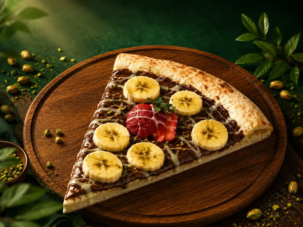 بيتزا الموز بالنوتيلا  (شريحة)